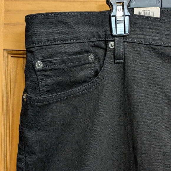 Levi's 514 Straight Leg Men's 42x32 Black Jeans Stretch Cowboy Denim Classic NWT - Picture 3 of 12
